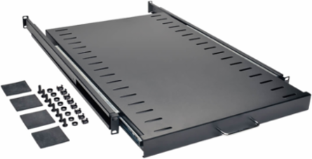 SmartRack Standard Sliding Shelf 28.3 Inch Depth, 50 lb Capacity, Black