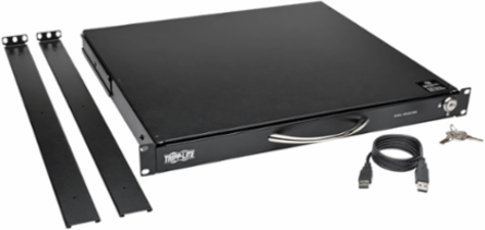 1U Rack-Mount Keyboard with Touchpad, Compatible with 2-4 Post Racks