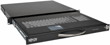 1U Rack-Mount Keyboard with Touchpad, Compatible with 2-4 Post Racks