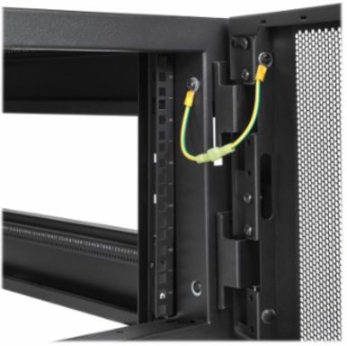 Vertical Extension Top Hat for Server Racks, 6U, 42 in Deep, with Doors & Side Panels, Black