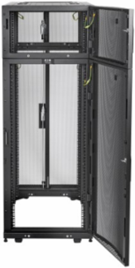 Vertical Extension Top Hat for Server Racks, 6U, 42 in Deep, with Doors & Side Panels, Black