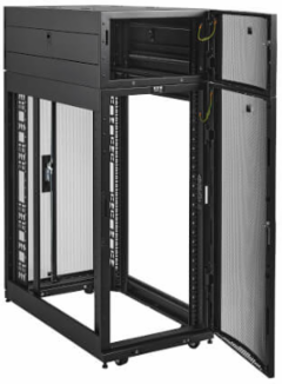 Vertical Extension Top Hat for Server Racks, 6U, 42 in Deep, with Doors & Side Panels, Black