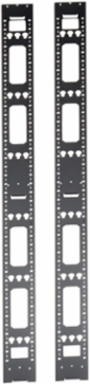 45U Vertical Cable Management Bars, Toolless Mounting, Black, 2-Pack