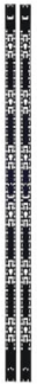 Single-Width Vertical Equipment Management Bars, 45U, 1 Pair, Black