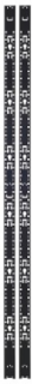 Single-Width Vertical Equipment Management Bars, 48U, 1 Pair, Black