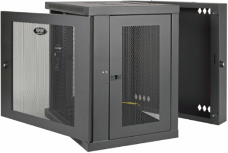 10U Low-Profile Wall-Mount Rack Enclosure, 200 lb Capacity, 20.5 Inch Deep