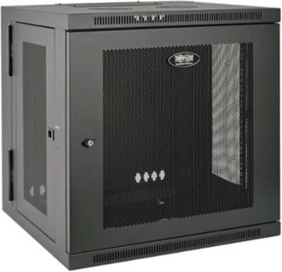 10U Low-Profile Wall-Mount Rack Enclosure, 200 lb Capacity, 20.5 Inch Deep