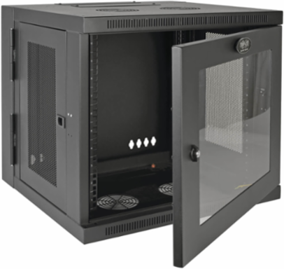 10U Low-Profile Wall-Mount Rack Enclosure Cabinet, 20.5 Inch Deep, Black