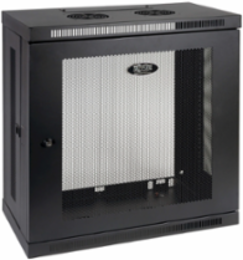 12U Low-Profile Wall-Mount Rack Enclosure Cabinet, 200 lb Capacity, Shallow Depth