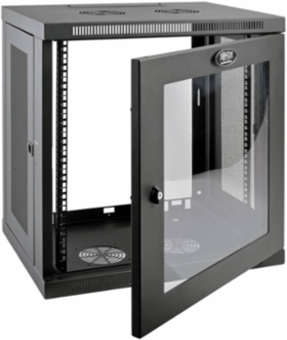 12U Low-Profile Wall-Mount Rack Enclosure Cabinet, Maximum Depth 16.5 Inch