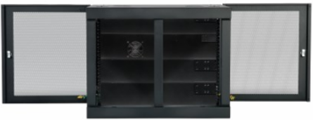 12U Low-Profile Wall-Mount Rack Enclosure, Max Depth 32.5 Inch, 500 lb Capacity