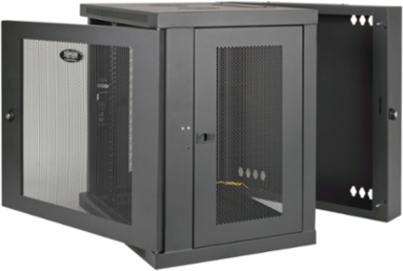 12U Low-Profile Wall-Mount Rack Enclosure Cabinet, 20.5 Inch Depth, 200 lb Capacity