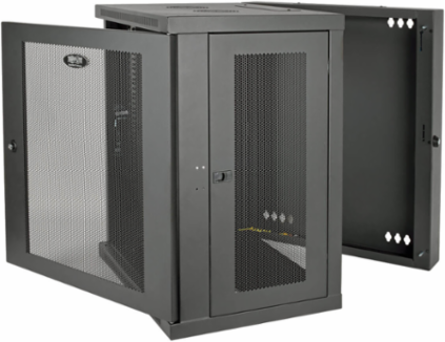15U Low-Profile Wall-Mount Rack Enclosure, 20.5 Inch Deep, 200 lb Capacity