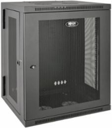 15U Low-Profile Wall-Mount Rack Enclosure, 20.5 Inch Deep, 200 lb Capacity
