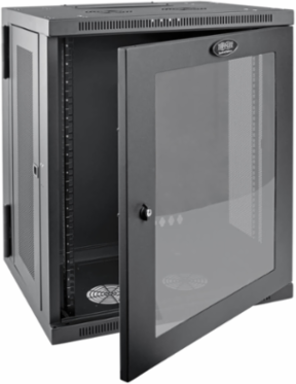 15U Low-Profile Wall-Mount Rack Enclosure Cabinet, 20.5 Inch Max Depth