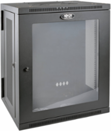 15U Low-Profile Wall-Mount Rack Enclosure Cabinet, 20.5 Inch Max Depth