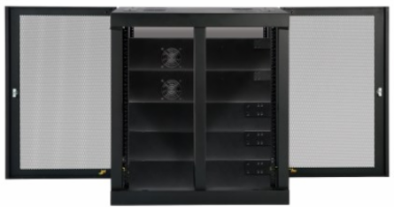 18U Heavy-Duty Low-Profile Wall-Mount Rack Enclosure, Max Depth 32.5 Inch, 500 lb Capacity