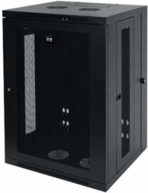 18U Low-Profile Wall-Mount Rack Enclosure Cabinet, 20.5 Inch Depth, 250 lbs Capacity
