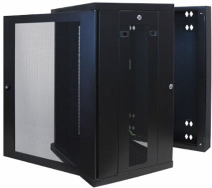18U Low-Profile Wall-Mount Rack Enclosure Cabinet, 20.5 Inch Depth, 250 lbs Capacity