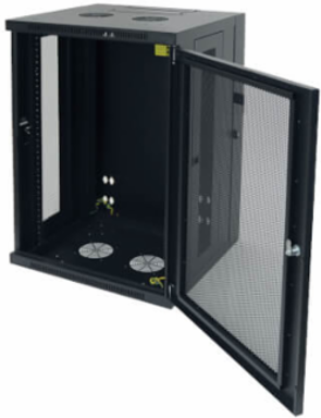 18U Low-Profile Wall-Mount Rack Enclosure Cabinet, 20.5 Inch Depth, 250 lbs Capacity