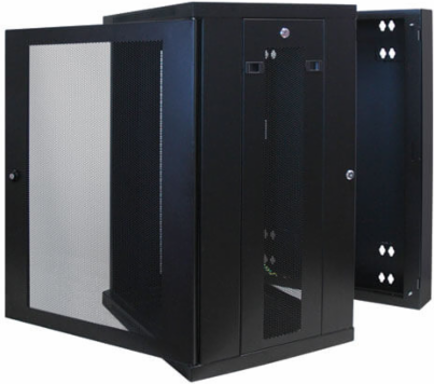 18U Low-Profile Wall-Mount Rack Enclosure Cabinet, 20.5 Inch Depth, 250 lbs Capacity