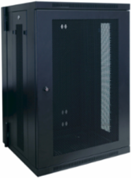 18U Low-Profile Wall-Mount Rack Enclosure Cabinet, 20.5 Inch Depth, 250 lbs Capacity