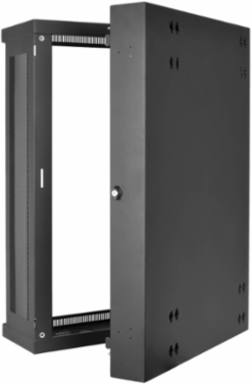 18U Low-Profile Wall-Mount Rack Enclosure Cabinet, 12.75 Inch Deep, Black