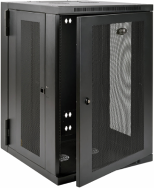 18U Wall-Mount Rack Enclosure Cabinet, Secures Equipment Up to 24.5 Inch Deep