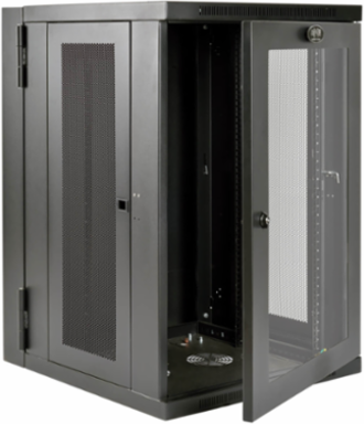 18U UPS-Depth Wall-Mount Rack Enclosure Cabinet, 24.5 Inch Depth, Black