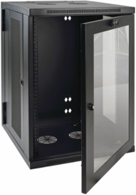 18U Wall-Mount Rack Enclosure Cabinet, 20.5 Inch Depth, Black