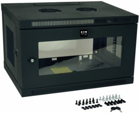 6U Low-Profile Wall-Mount Rack Enclosure Cabinet, Max Depth 16.5 Inch, Black