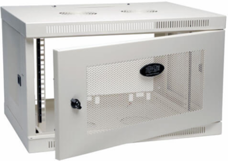 6U Low-Profile Wall-Mount Rack Enclosure Cabinet, 200 lb Capacity, 16.5 Inch Depth