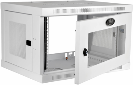 6U Low-Profile Wall-Mount Rack Enclosure Cabinet, Maximum Depth 16.5 Inch, White