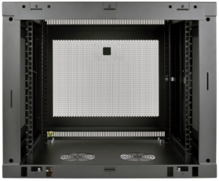 9U Low-Profile Wall-Mount Rack Enclosure Cabinet, 200 lb Capacity, 20.5 Inch Depth