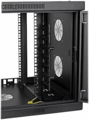 9U Shallow Wall-Mount Rack Enclosure Cabinet, 20.5 Inch Deep, Lockable