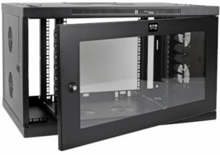 9U Shallow Wall-Mount Rack Enclosure Cabinet, 20.5 Inch Deep, Lockable