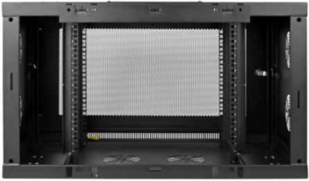 9U Low-Profile Wall-Mount Rack Enclosure Cabinet, 20.5 Inch Depth, Black