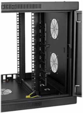 9U Low-Profile Wall-Mount Rack Enclosure Cabinet, 20.5 Inch Depth, Black