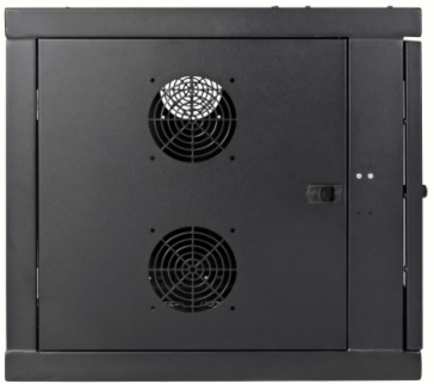 9U Low-Profile Wall-Mount Rack Enclosure Cabinet, 20.5 Inch Depth, Black