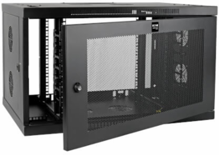 9U Low-Profile Wall-Mount Rack Enclosure Cabinet, 20.5 Inch Depth, Black