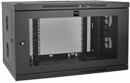 9U Low-Profile Wall-Mount Rack Enclosure Cabinet, 20.5 Inch Depth, Black