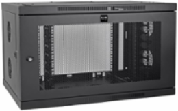 9U Low-Profile Wall-Mount Rack Enclosure Cabinet, 20.5 Inch Depth, Black