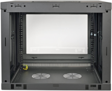 9U Low-Profile Wall-Mount Rack Enclosure Cabinet, 16.5 Inch Deep, Black