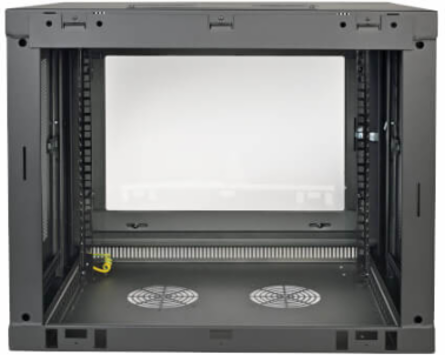9U Low-Profile Wall-Mount Rack Enclosure Cabinet, 16.5 Inch Deep, Black