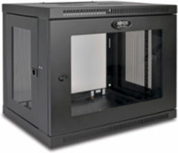 9U Low-Profile Wall-Mount Rack Enclosure Cabinet, 16.5 Inch Deep, Black