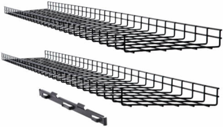 Wire Mesh Cable Tray, 12 in x 2 in x 5 ft, 2-Pack