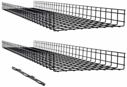 Wire Mesh Cable Tray, 18 in x 4 in x 5 ft, 2-Pack