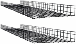 Wire Mesh Cable Tray, 18 in x 4 in x 5 ft, 2-Pack