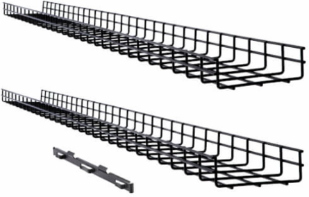 Wire Mesh Cable Tray, 6 in x 2 in x 5 ft, 2-Pack