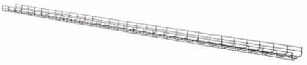 Wire Mesh Cable Tray, 6 in x 2 in x 5 ft, 2-Pack